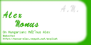 alex monus business card