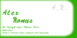 alex monus business card